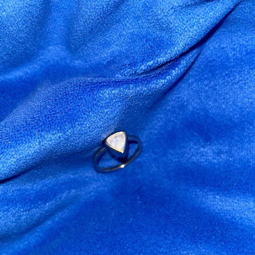 Fred and Far white gold with white Sapphire pinky ring.